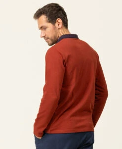 Polo Manches Longues Rouille Homme -Terre De Marins prod 8193 polo ml rouille fonce orai 666x812 fc7ea0111e0b