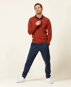 Polo Manches Longues Rouille Homme -Terre De Marins prod 8195 polo ml rouille fonce orai 666x812 fc7ea0111e0b