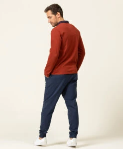 Polo Manches Longues Rouille Homme -Terre De Marins prod 8196 polo ml rouille fonce orai 666x812 fc7ea0111e0b