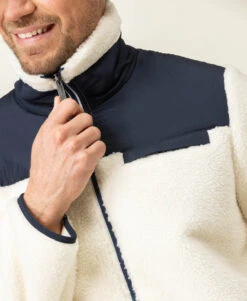 Veste Bi-matière Homme Sherpa Blanc Cassé -Terre De Marins prod 8212 veste ml beige sable xilopia 666x812 fc7ea0111e0b