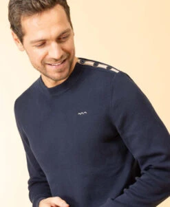 Pull Col Rond Bleu Marine Homme -Terre De Marins prod 8242 pull indigo kafull 666x812 fc7ea0111e0b
