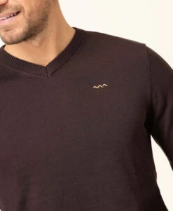 Pull Marron Homme Col V -Terre De Marins prod 8260 pull chocolat kariba 666x812 fc7ea0111e0b