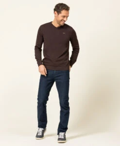 Pull Marron Homme Col V -Terre De Marins prod 8262 pull chocolat kariba 666x812 fc7ea0111e0b