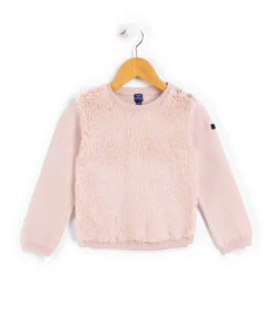 Pull Sherpa Rose Fille