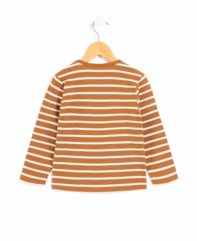 Marinière Garçon éco-conçue Camel /grège 4 Marinière Garçon éco-conçue Camel /grège – Image 2