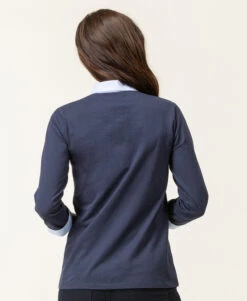 Polo Manches 3/4 Bleu Marine Femme -Terre De Marins prod 8554 polo m3 4 bleu indigo obole 666x812 fc7ea0111e0b