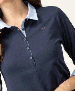 Polo Manches 3/4 Bleu Marine Femme -Terre De Marins prod 8555 polo m3 4 bleu indigo obole 666x812 fc7ea0111e0b