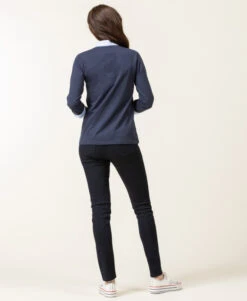 Polo Manches 3/4 Bleu Marine Femme -Terre De Marins prod 8557 polo m3 4 bleu indigo obole 666x812 fc7ea0111e0b