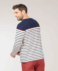 Mrinièe Homme Grège/bleu Marine 10 Mrinièe Homme Grège/bleu Marine -Terre De Marins prod 8617 mariniere ml fond grege raye indigo maritage 666x812 fc7ea0111e0b