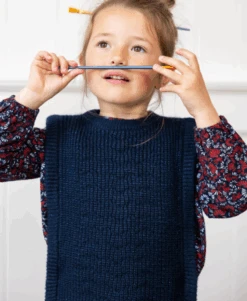 Pull Sans Manches Bleu Marine Fille