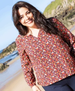 Blouse Imprimé Rose Femme -Terre De Marins prod 8711 blouse ml imprime rose carox 666x812 fc7ea0111e0b