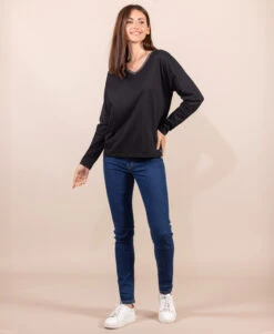 T-shirt Manches Longues Noir Femme 10 T-shirt Manches Longues Noir Femme -Terre De Marins prod 8756 tee shirt ml noir triol 666x812 fc7ea0111e0b