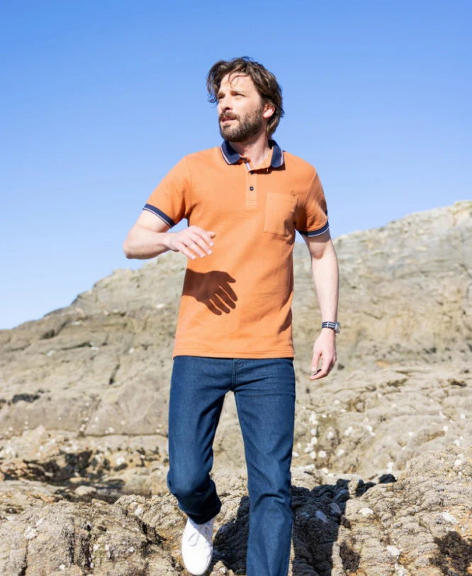 Polo Manches Courtes Rouille Homme 8 Polo Manches Courtes Rouille Homme – Image 6