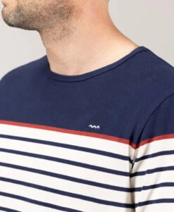 Mrinièe Homme Grège/bleu Marine 9 Mrinièe Homme Grège/bleu Marine -Terre De Marins prod 9087 mariniere ml fond grege raye indigo maritage 666x812 fc7ea0111e0b