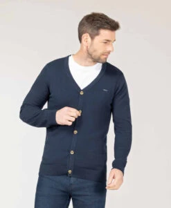 Gilet Bleu Marine Homme à Boutons