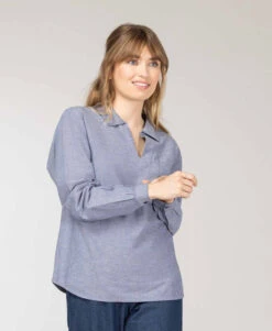 Blouse Bleu Marine Femme -Terre De Marins prod 9133 blouse ml indigo cotouest 666x812 fc7ea0111e0b