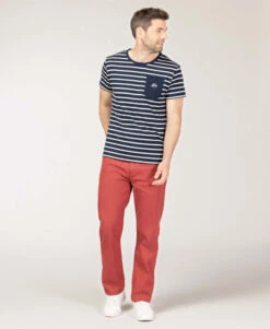 Pantalon Rouge Délavé Homme -Terre De Marins prod 9205 pantalon rouge delave elino 666x812 fc7ea0111e0b