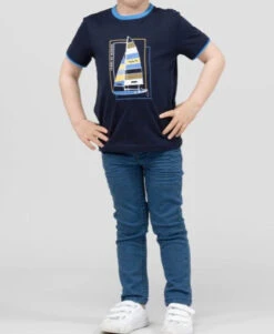 T-shirt Garçon Col Rond Bleu Marine -Terre De Marins prod 9253 tee shirt mc indigo axul 666x812 fc7ea0111e0b