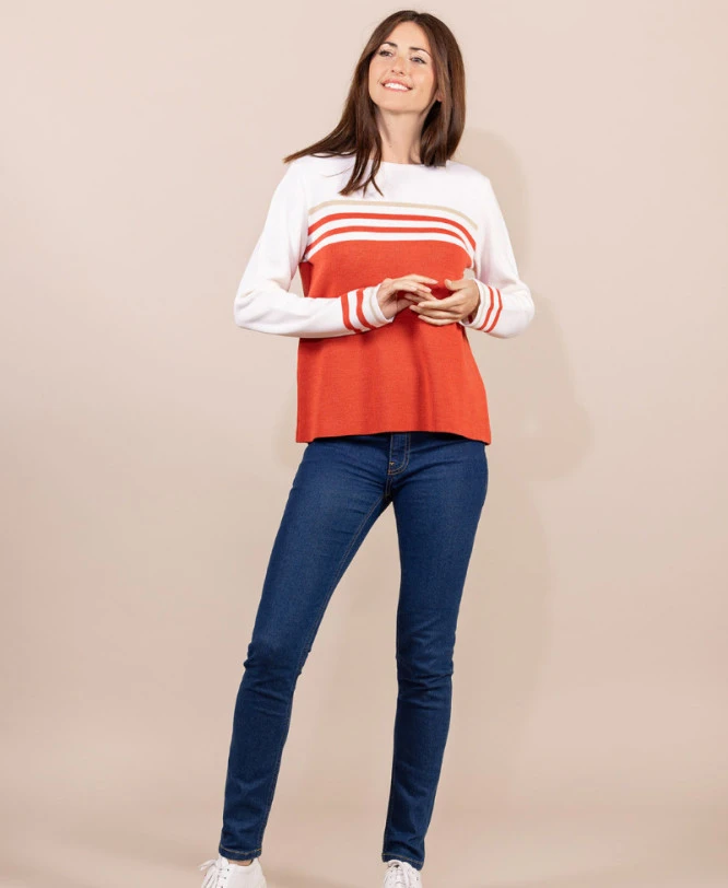 Pull Orange Femme Made In France Kolette 4 Pull Orange Femme Made In France Kolette – Image 2