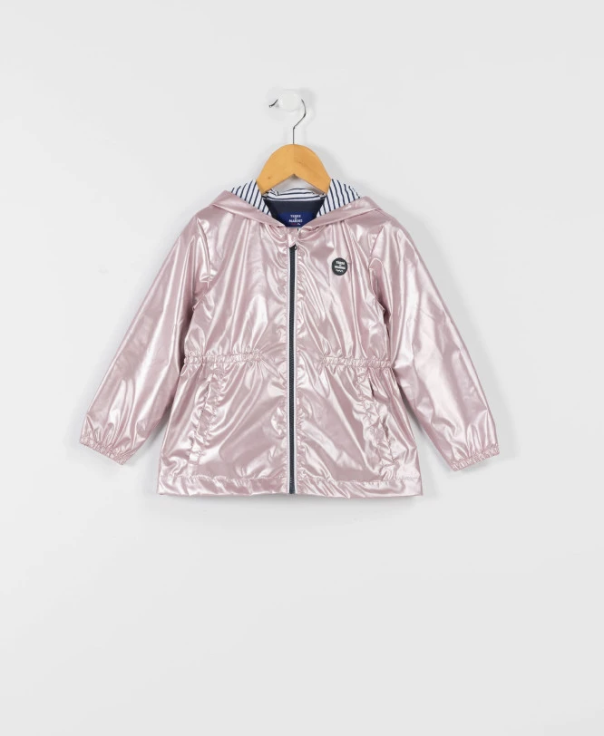 Coupe Vent Rose Irisé Fille 3 Coupe Vent Rose Irisé Fille