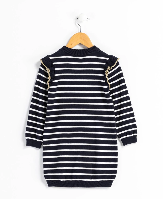 Robe Pull à Rayures Fille 4 Robe Pull à Rayures Fille – Image 2