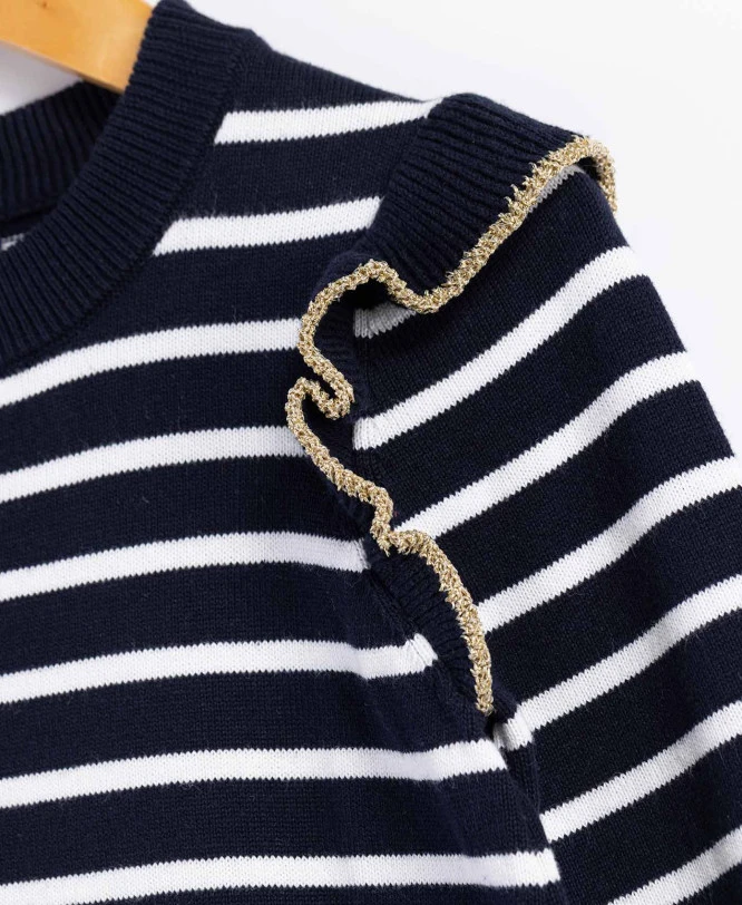 Robe Pull à Rayures Fille 5 Robe Pull à Rayures Fille – Image 3
