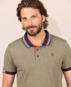Polo Manches Courtes Kaki Clair Homme -Terre De Marins prod 9349 polo mc kaki clair orel 666x812 fc7ea0111e0b