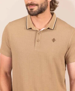 Polo Manches Courtes Beige Homme 7 Polo Manches Courtes Beige Homme -Terre De Marins prod 9360 polo mc sable fonce oderic 666x812 fc7ea0111e0b