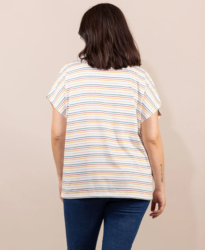 T-shirt Rayé Fils Métallisés Femme 4 T-shirt Rayé Fils Métallisés Femme – Image 2