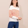 Pull Marin Femme Fond Grège Rayé Orange -Terre De Marins prod 9409 pull fond grege raye orange hicha2 666x812 fc7ea0111e0b