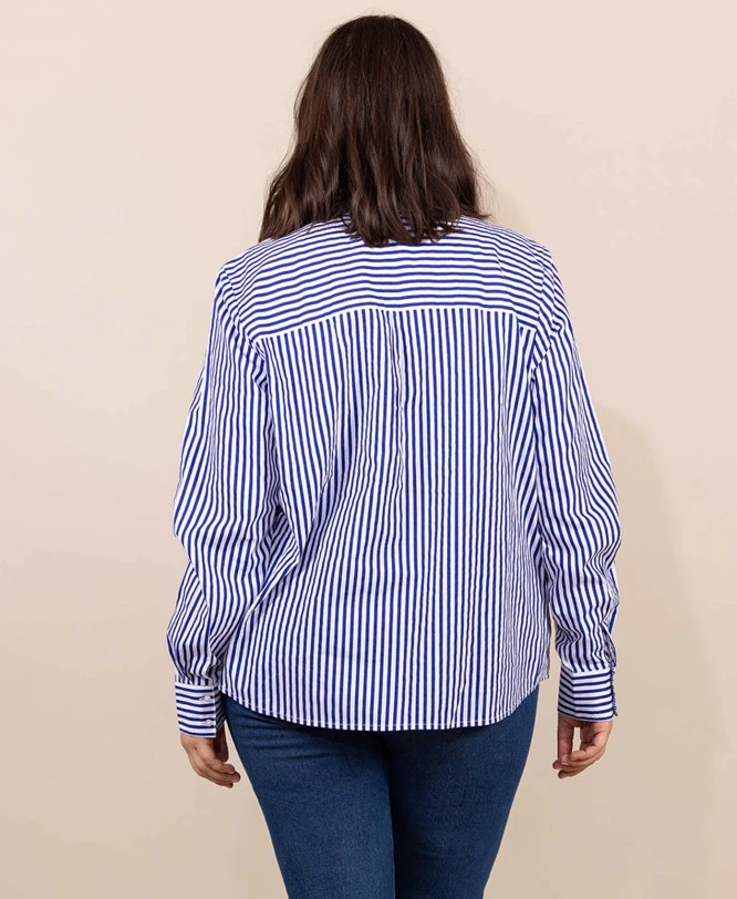 Chemise Rayée En Popeline Femme 4 Chemise Rayée En Popeline Femme – Image 2