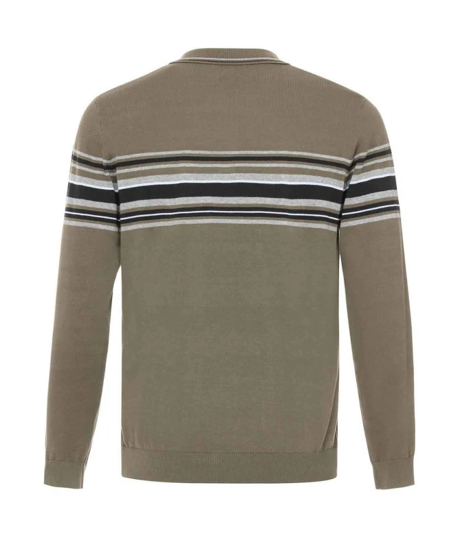 Pull Kaki Homme Rayures Placées 4 Pull Kaki Homme Rayures Placées – Image 2