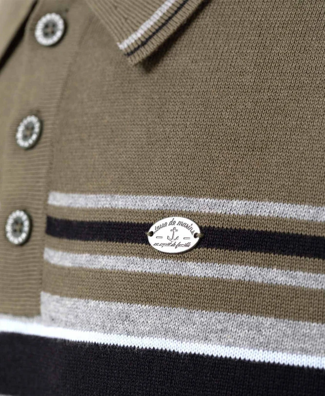 Pull Kaki Homme Rayures Placées 5 Pull Kaki Homme Rayures Placées – Image 3