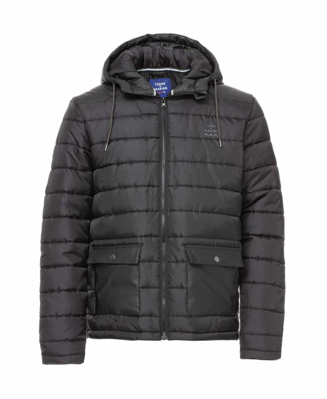 Doudoune à Capuche Noir Homme 3 Doudoune à Capuche Noir Homme