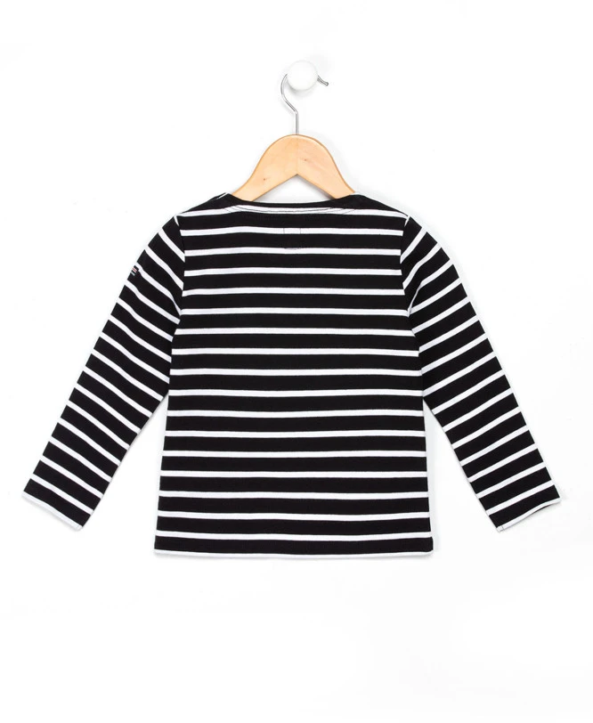 Marinière Authentique Fille Fond Marine Rayé Blanc 5 Marinière Authentique Fille Fond Marine Rayé Blanc – Image 3