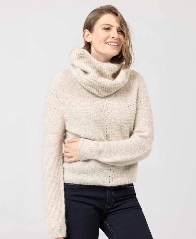 Snood Beige Made In France Femme 5 Snood Beige Made In France Femme – Image 3