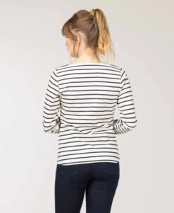 Marinière Femme Fond Grège Rayé Bleu Marine 7 Marinière Femme Fond Grège Rayé Bleu Marine -Terre De Marins prod 9662 mariniere ml fond grege raye indigo pacage 666x812 fc7ea0111e0b