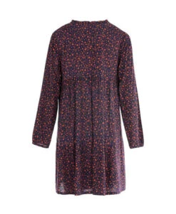 Robe Bleu Nuit Manches Courtes En Viscose Femme -Terre De Marins prod 969 robe ml imprime bleu nuit hindi 666x812 fc7ea0111e0b