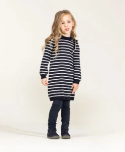 Robe Pull à Rayures Fille 9 Robe Pull à Rayures Fille -Terre De Marins prod 9743 robe ml fond naturel raye indigo rococo 666x812 fc7ea0111e0b
