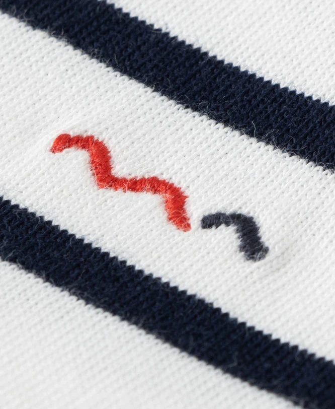 Marinière Garçon éco-conçue Blanc/bleu Marine 5 Marinière Garçon éco-conçue Blanc/bleu Marine – Image 3