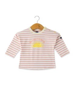 Marinière Bébé Rayé Rose Avec Motif Imprimé
