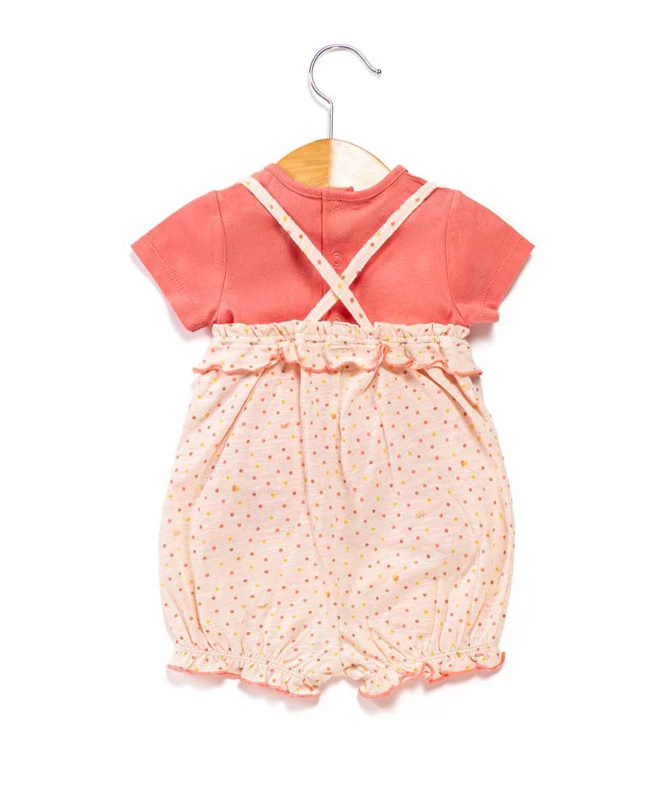 Combicourt Bébé Fille + T-shirt Corail 4 Combicourt Bébé Fille + T-shirt Corail – Image 2