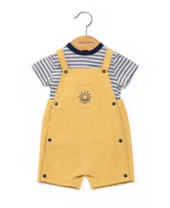 Ensemble Bébé Garçon Salopette Jaune + T-shirt