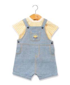 Ensemble Bébé Garçon Salopette Jean + T-shirt