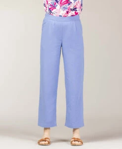 Pantalon Fluide Bleu Femme